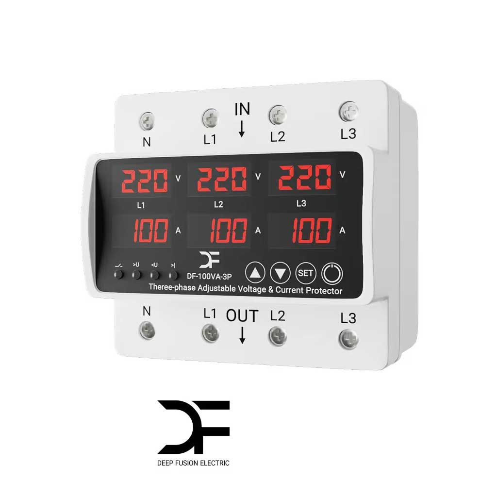 محافظ سه فاز ولتاژ و جریان 100 آمپری دیپ فیوژن 380v